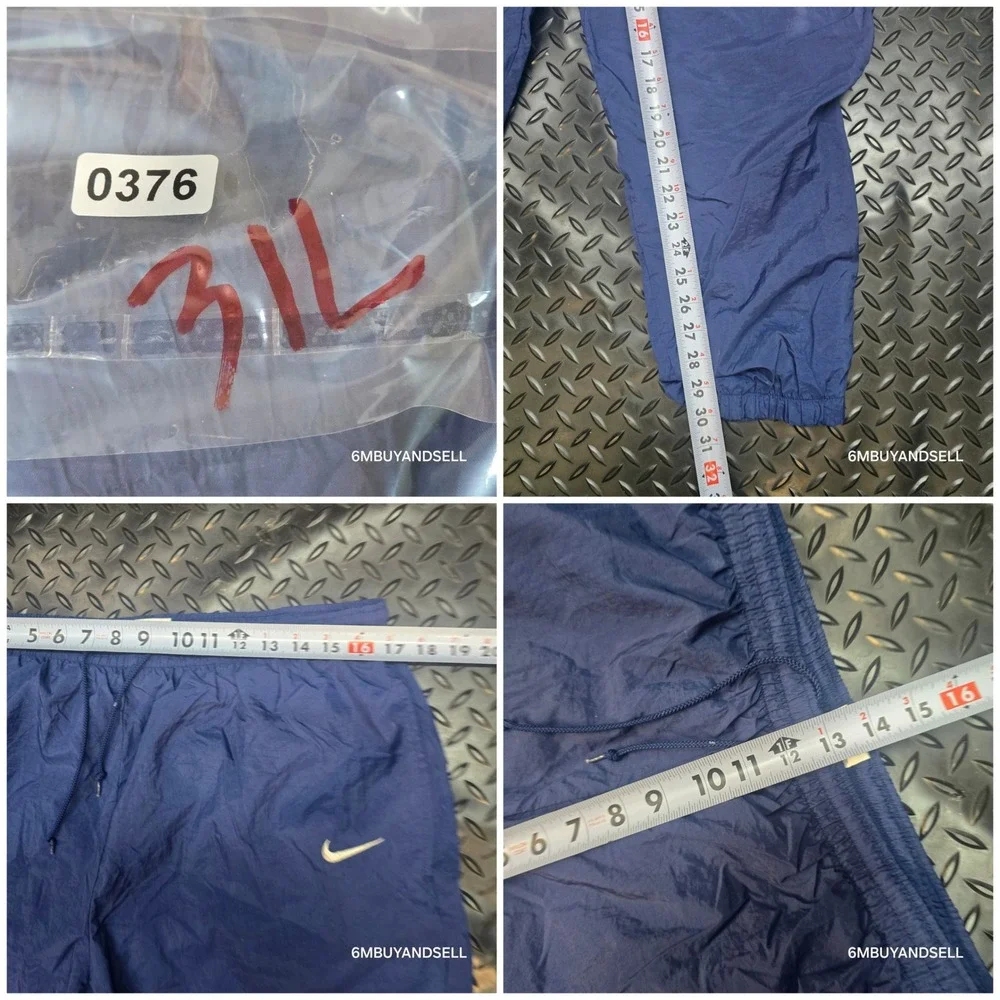 Vintage Nike Windbreaker Track Pants Navy Blue Nylon Baggy XL RN 56323 CA 05553